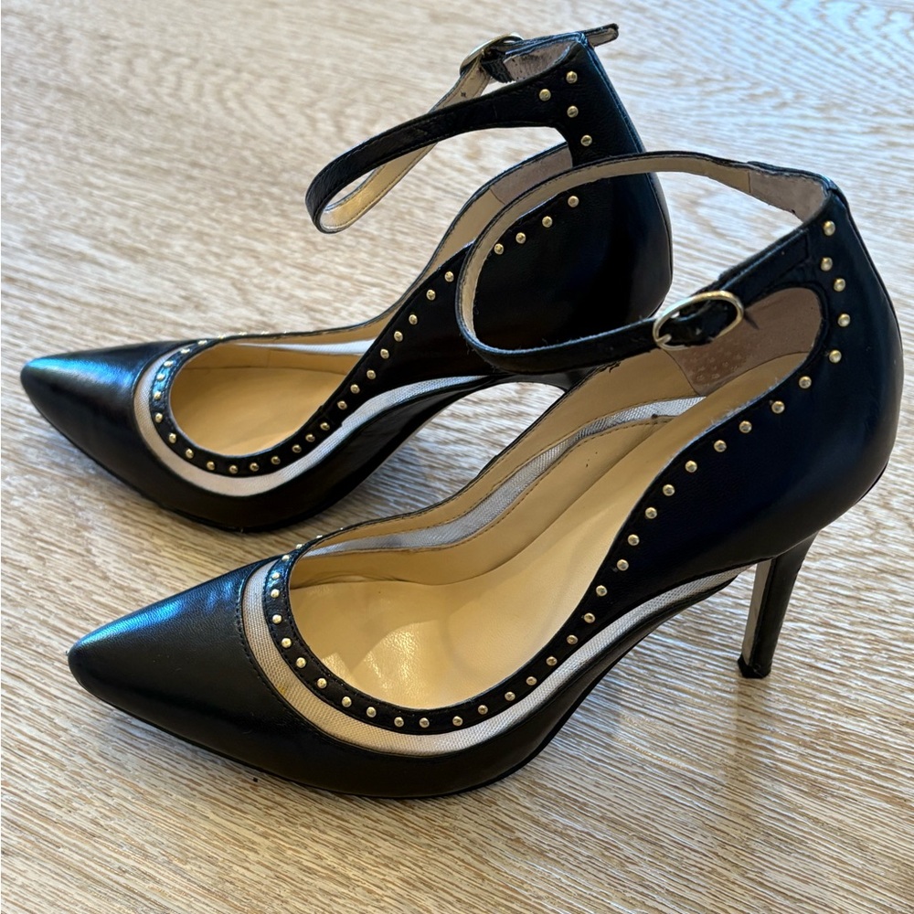 Black and Gold Studded Heels - Picture 6 of 10